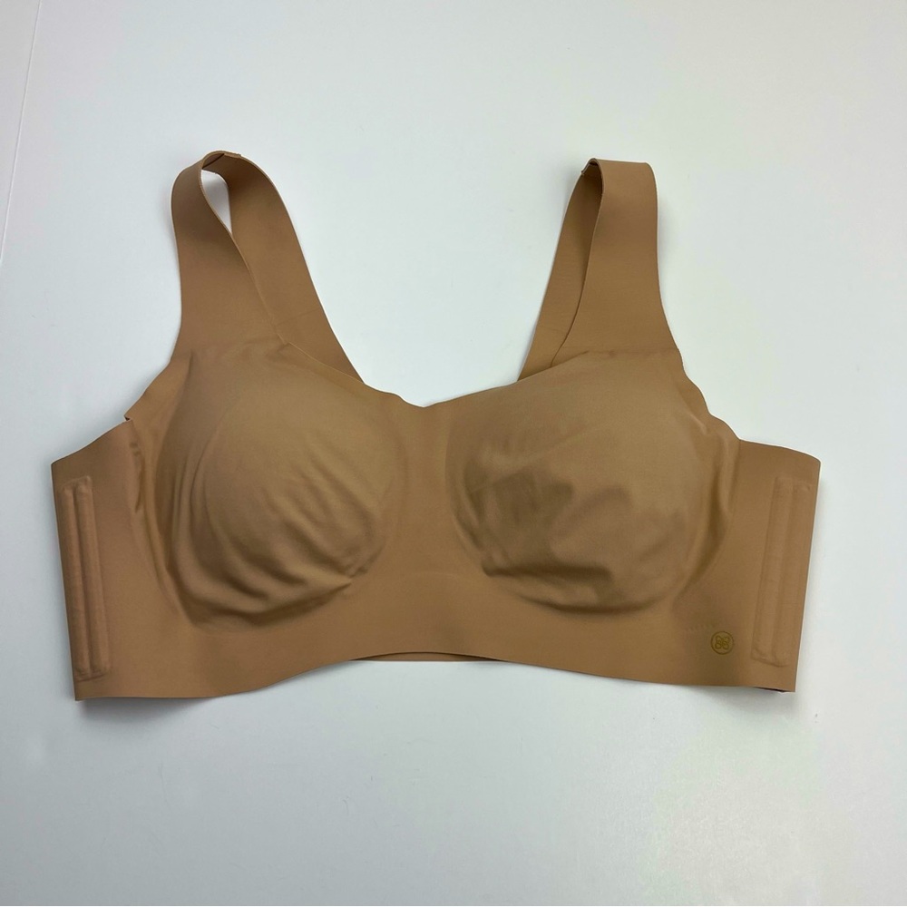 HoneyLove SoftForm Bra Womens Size 1X Tan Nude Removable Cup Inserts *TINY FLAW‎